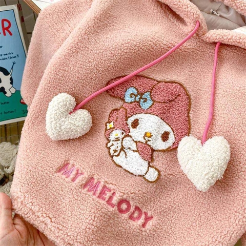 Áo nỉ bông hoodie Sanrio friends: Kuromi, Cinnamoroll, Melody