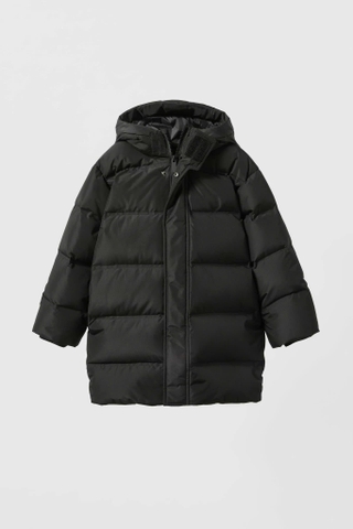Áo khoác phao parka Zara dáng dài dư xịn 2 màu đen, xanh rêu