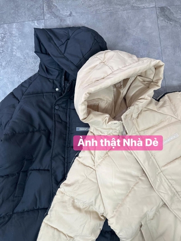 Áo khoác phao dáng dài Essential 2 màu đen, be