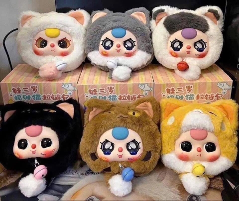 Baby Three Mèo thần tài Lucky Cat Zipper