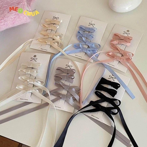 Set 4 kẹp nơ 6 màu cho bé