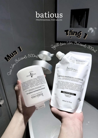 Sữa tắm Batious 500ml kèm 1 túi refill 300ml
