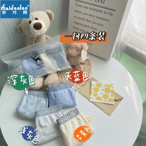 Set 4 quần sịp đùi bé trai size đại 3 mẫu