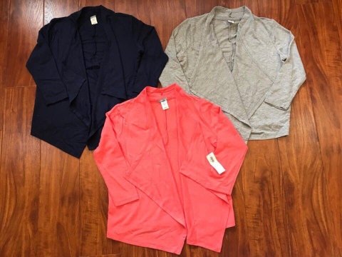 Áo khoác cardigan mỏng da cá Oldnavy 3 màu Hồng cam, ghi, navy