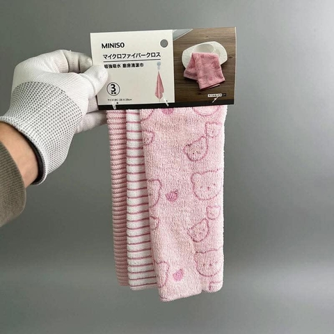 Set 6 khăn Miniso cotton organic 28x28cm Cleaning Cloth