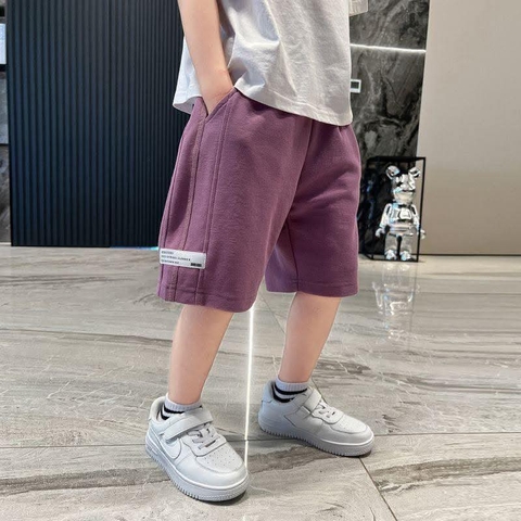 Quần short lửng cotton da cá 4 màu ghi, tím, đen, trắng West.52 Brooklyn