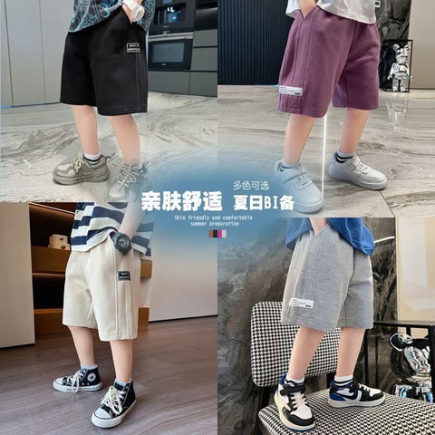 Quần short lửng cotton da cá 4 màu ghi, tím, đen, trắng West.52 Brooklyn