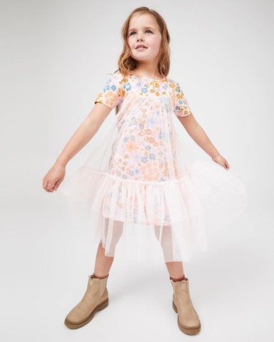 Váy Cotton On Kid 2in1 phối voan 4 màu