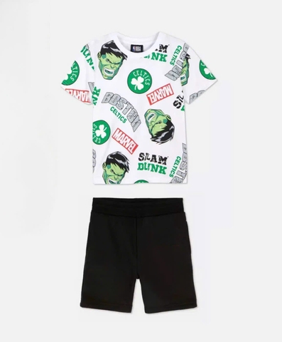 Bộ cộc tay thoáng khí Primark Hulk Slam Drunk màu TRẮNG