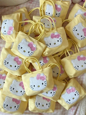 Túi vàng Hello Kitty size 21x17cm cho mẹ và bé