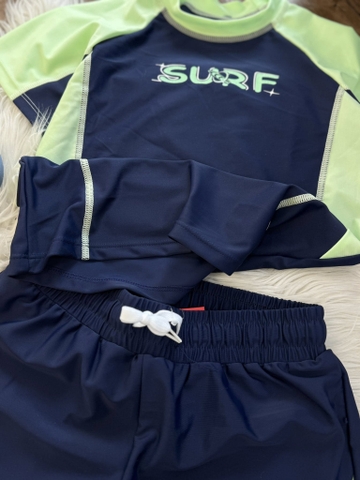 Bộ bơi cộc tay SURF Yuke raglan phối xanh navy bé trai