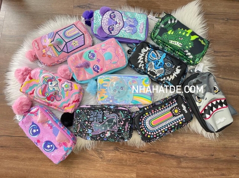 Túi bút mềm Smiggle size to 22x11x5cm nhiều mẫu cho bé trai, bé gái