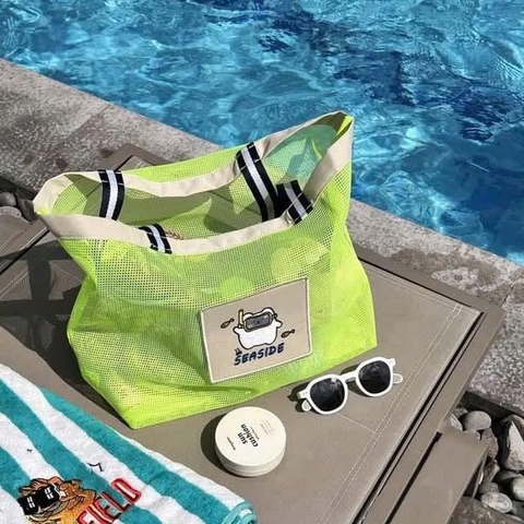 Túi lưới size 40x30x13cm 2 màu xanh lá, xanh chuối