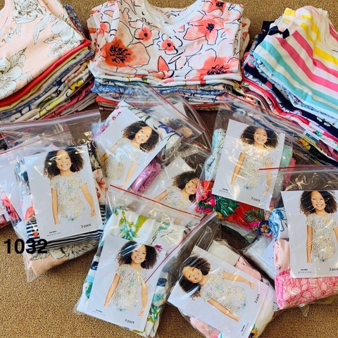 Set 3 áo cotton cộc tay Oldnavy bé gái