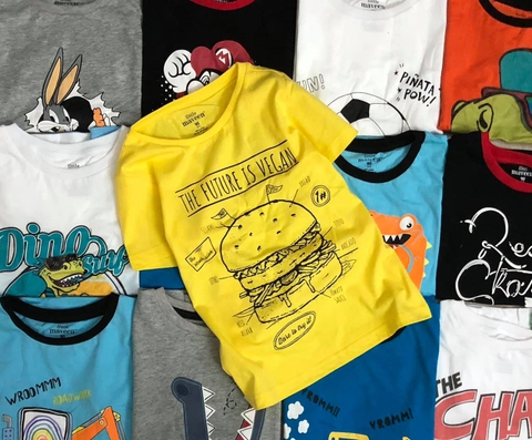 Áo phông cotton cộc tay Little Maveen nhiều mẫu bé trai