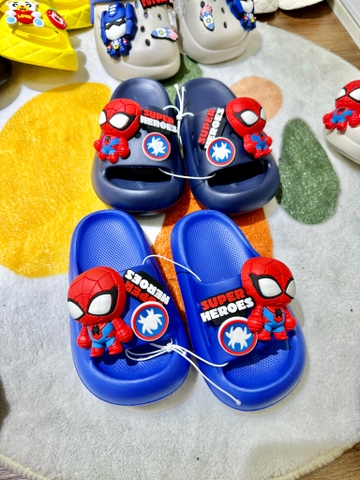 Dép lê đế bánh mì Spiderman 2 màu xanh navy, xanh dương đậm