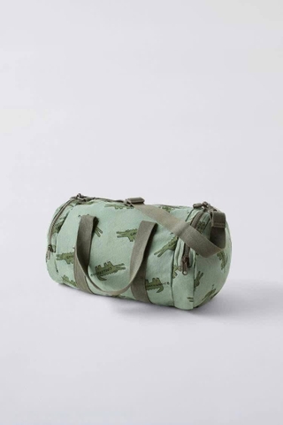 Túi Zara cá sấu Green Coolcodrilo Printed Bowling Bag Crossbody