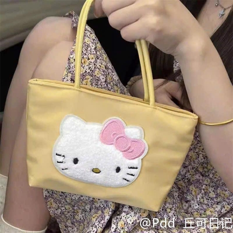 Túi vàng Hello Kitty size 21x17cm cho mẹ và bé