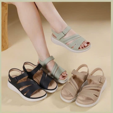 Sandal Siketu da PU siêu nhẹ 3 màu đen, xanh mint, be