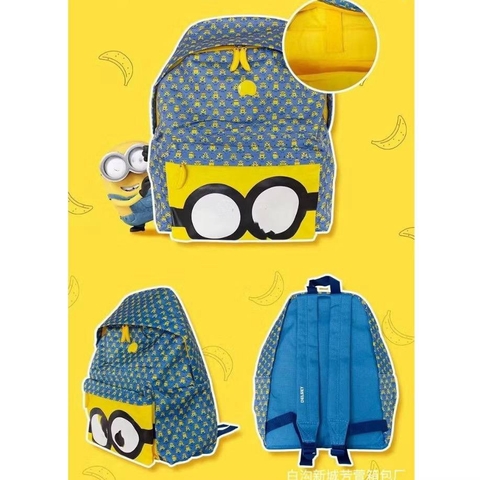 Balo Minion size 40,5x31x21cm màu xanh vàng