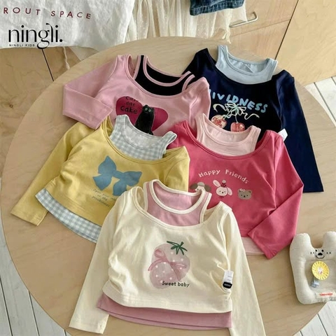 Áo cotton dài tay hở vai hai dây 5 mẫu