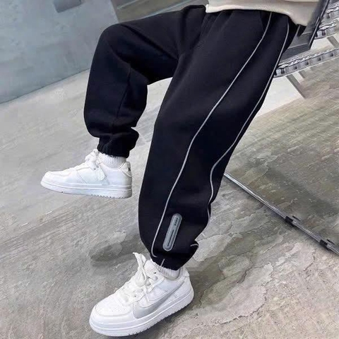 Quần nỉ jogger dòng nhỡ 2 màu xám, đen cho bé trai