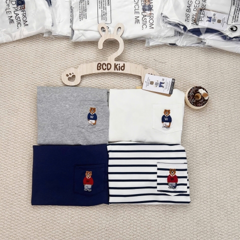 Set 4 áo dài tay thêu gấu Who cho bé