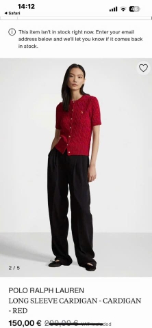 Áo len dệt kim Polo Ralph Lauren ngắn tay cài khuy 3 màu trắng, đỏ, đen