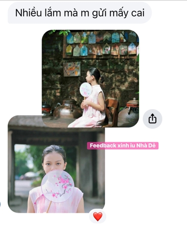 Set cổ trang màu hồng loang áo dài và quần suông