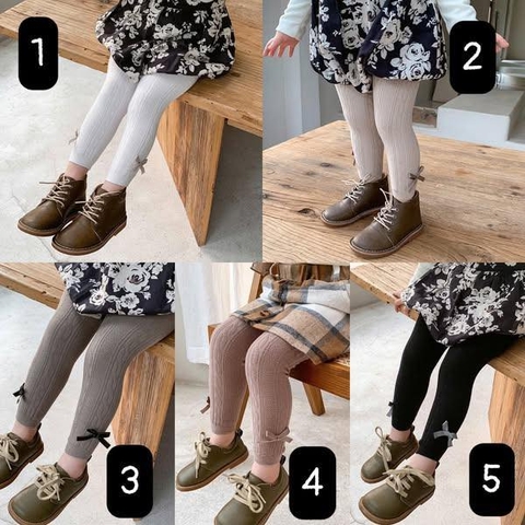 Quần tất nơ không bàn 5 màu Trắng, Be, Xám, Nâu, Đen (M1-M5)