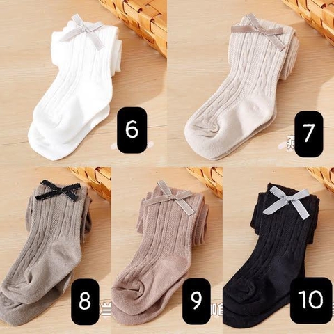 Quần tất nơ có bàn 5 màu Trắng, Be, Xám, Nâu, Đen (M6-10)