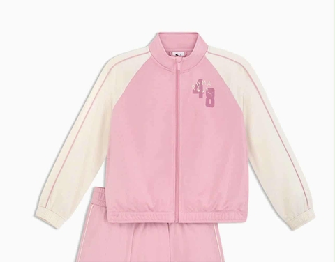 Áo khoác Puma số 48 raglan màu hồng trắng