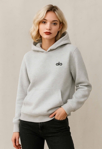 Áo nỉ alo da cá hoodie có túi hãng 2 màu xám, đen size đại