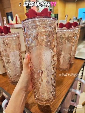 Cốc Starbucks trắng nơ đỏ 710ml