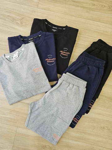 Bộ nỉ Beemon quần túi hộp 3 màu navy, ghi, đen