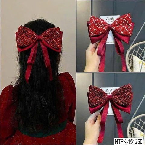 Kẹp tóc nơ đỏ 2 mẫu