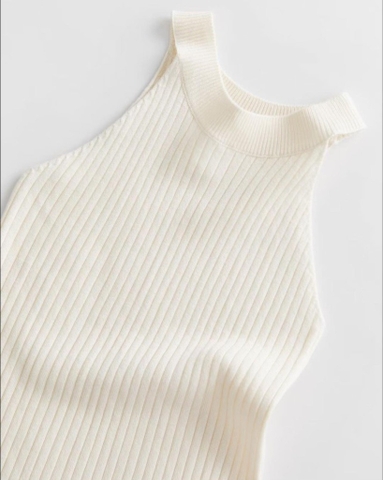 Áo len tăm Zara sát nách cổ yếm 2 màu hồng, trắng