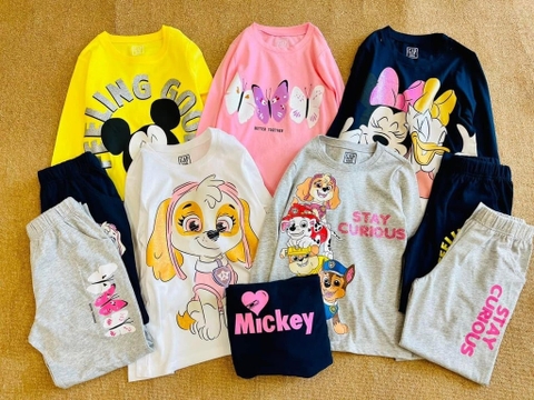 Bộ cotton dài tay Gapkids mẫu Mickey, Minnie, Paw patrol 5 mẫu