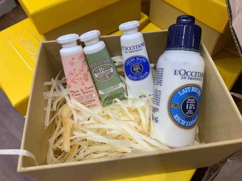 Set kem tay 10ml và dưỡng thể 75ml hãng L'occitane kèm túi