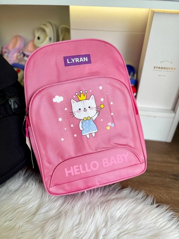 Balo bé 4 mẫu vải dù size 38x27x12cm