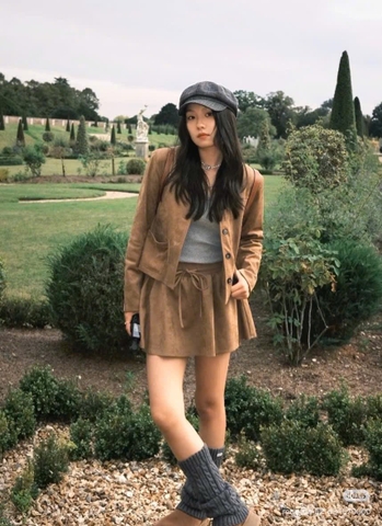 Chân váy da lộn 3 màu đen, nâu đậm, nâu nhạt