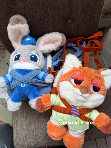 Túi đeo chéo gấu bông Zootopia 2 mẫu Thỏ xanh Judy và Cáo cam Nick