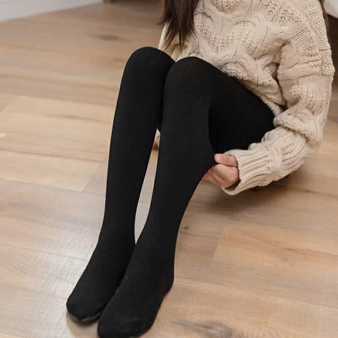 Quần tất len trơn có bàn 3 màu ghi, trắng, đen