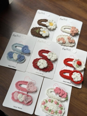 Set 2 kẹp tóc nhiều mẫu hoa lá, trái tim