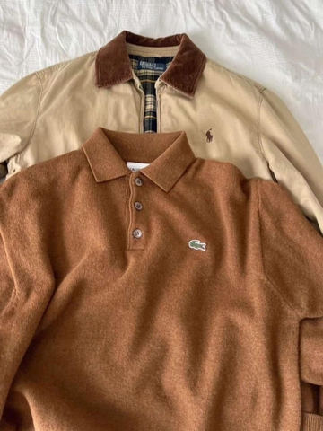 Áo len polo Lacoste NÂU cho nữ