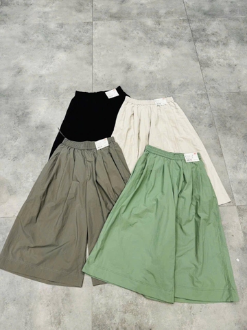 Quần dáng váy nylon culottes Uniqlo 4 màu đen, ghi, xanh lá, xanh rêu