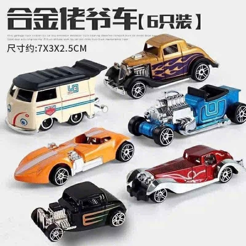 Set đồ chơi 6 chiếc ô tô hợp kim size 7x3x2.5cm