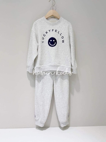 Bộ nỉ ghi in mặt cười Luckyfellow