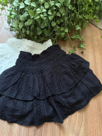 Chân váy tầng chất thô hãng Zara 2 màu trắng, đen