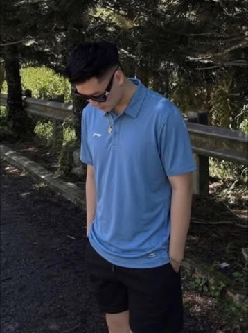 Áo cộc tay polo Lining 3 màu xanh đậm, xanh nhạt, đen cho nam